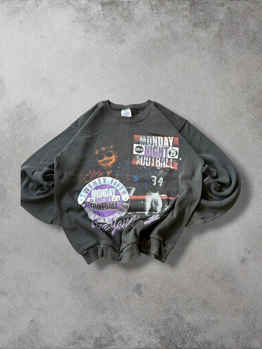 Vintage 90s Monday Night Football Hank Williams JR NFL Graphic Crewneck Mens L